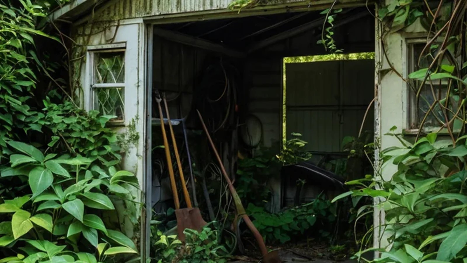 Ancien bâtiment — ambiance de casse moto et pièces détachées